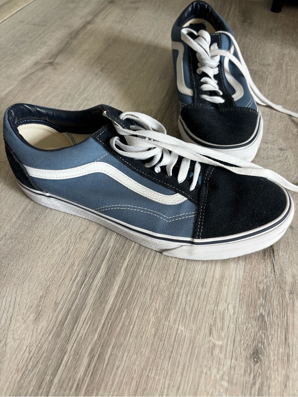 Vans Old Skool Low-Top Sneakers in Navy, Black & White